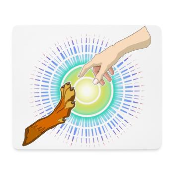 Hundepfote Menschenhand - Mousepad (Querformat) - Weiß - Vorne