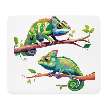 Caméléon 2 - Tapis de souris (format paysage) - blanc - Devant