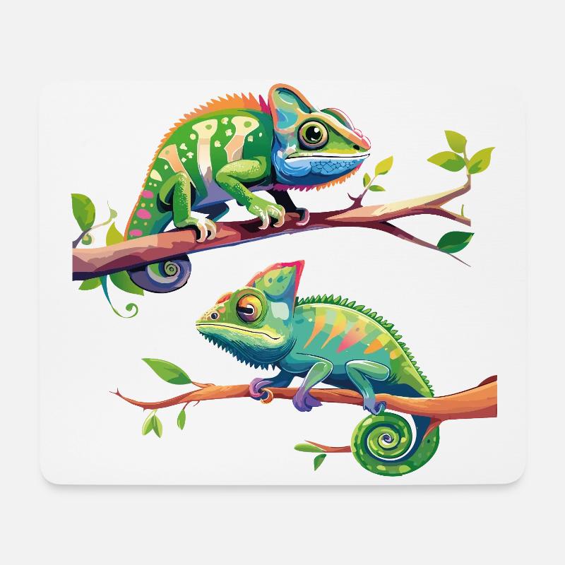 Chamäleon 2 - Mousepad (Querformat) - Weiß