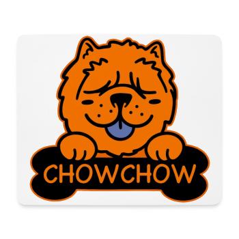 Chow chow et os - Tapis de souris (format paysage) - blanc - Devant