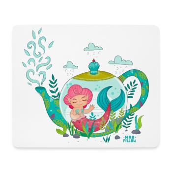 Mermaid in ihrer Teekanne - Mousepad (Querformat) - Weiß - Vorne