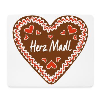 Herz Madl Lebkuchenherz - Mousepad (Querformat) - Weiß - Vorne