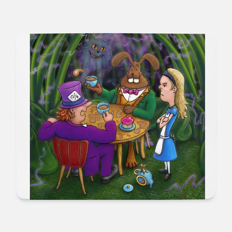 Alice im Wunderland Tee Pary - Mousepad (Querformat) - Weiß