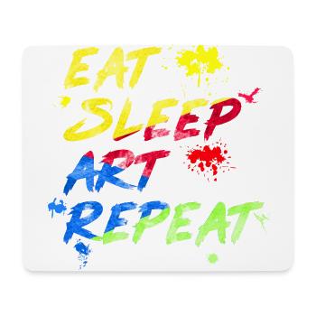 Kunst Wasserfarbe eat sleep art repeat - Mousepad (Querformat) - Weiß - Vorne