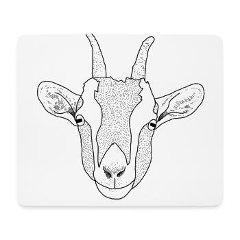 Goat / goat's head - Mouse Pad (horizontal) - white - Front