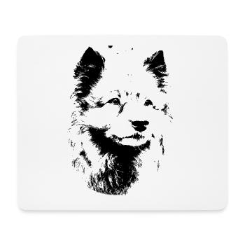 Race de chien Wolfsspitz - Tapis de souris (format paysage) - blanc - Devant