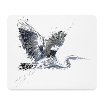 Reiher - Mousepad (Querformat) - Weiß - Vorne