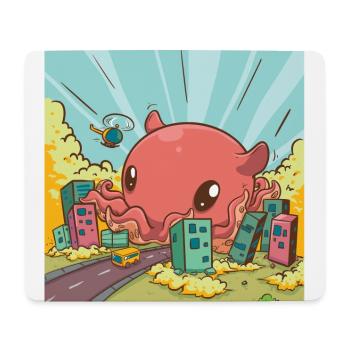 Cute elephant octopus is coming to town - Mouse Pad (horizontal) - white - Front