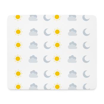 sonne mond wolke - Mousepad (Querformat) - Weiß - Vorne