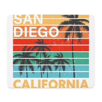 San Diego California Colorful Vintage - Tapis de souris (format paysage) - blanc - Devant