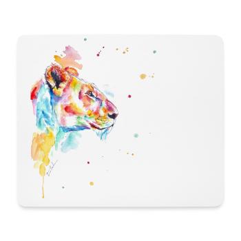 Aquarelle colorée De lion - Tapis de souris (format paysage) - blanc - Devant