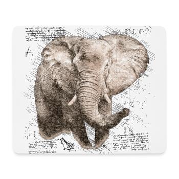 Elefant Elefantenkopf Afrika Tier Vintage Safari - Mousepad (Querformat) - Weiß - Vorne