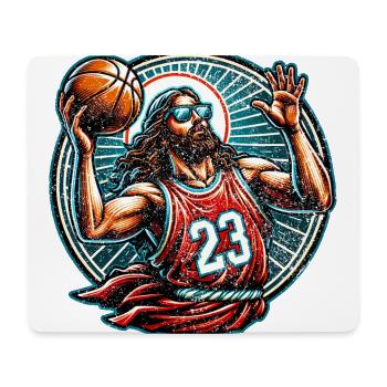 Funny Jump Shot Jesus Christian Basketball Gift - Mouse Pad (horizontal) - white - Front