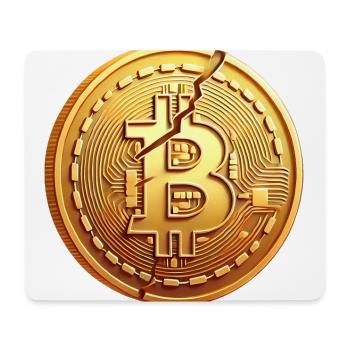 Conception de pièce Bitcoin fissurée - Tapis de souris (format paysage) - blanc - Devant