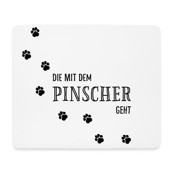 Die mit dem Pinscher geht - Hundepfoten - Mousepad (Querformat) - Weiß - Vorne