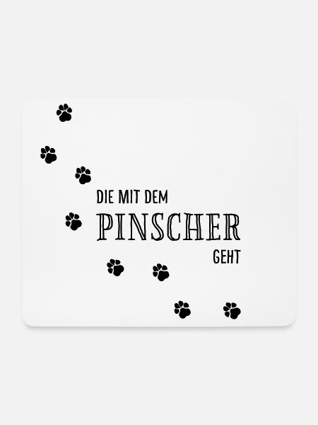 Die mit dem Pinscher geht - Hundepfoten - Mousepad (Querformat) - Weiß