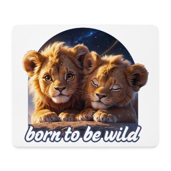 Two Little Lions - Mouse Pad (horizontal) - white - Front