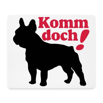 Französische Bulldogge , French Bulldog ,Komm.(25) - Mousepad (Querformat) - Weiß - Vorne