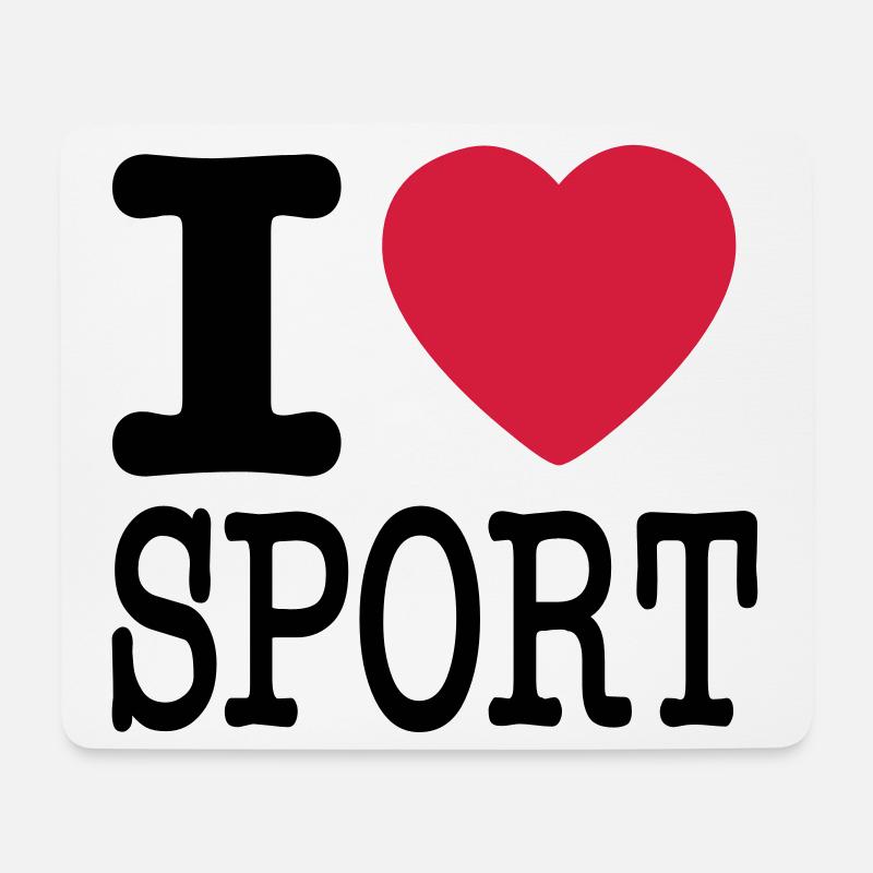 Ich liebe Sport - Mousepad (Querformat) - Weiß
