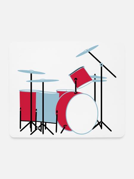 coloured_drums - Mousepad (Querformat) - Weiß