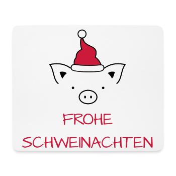 Frohe Weihnachten Schwein I Frohe Schweinachten - Mousepad (Querformat) - Weiß - Vorne