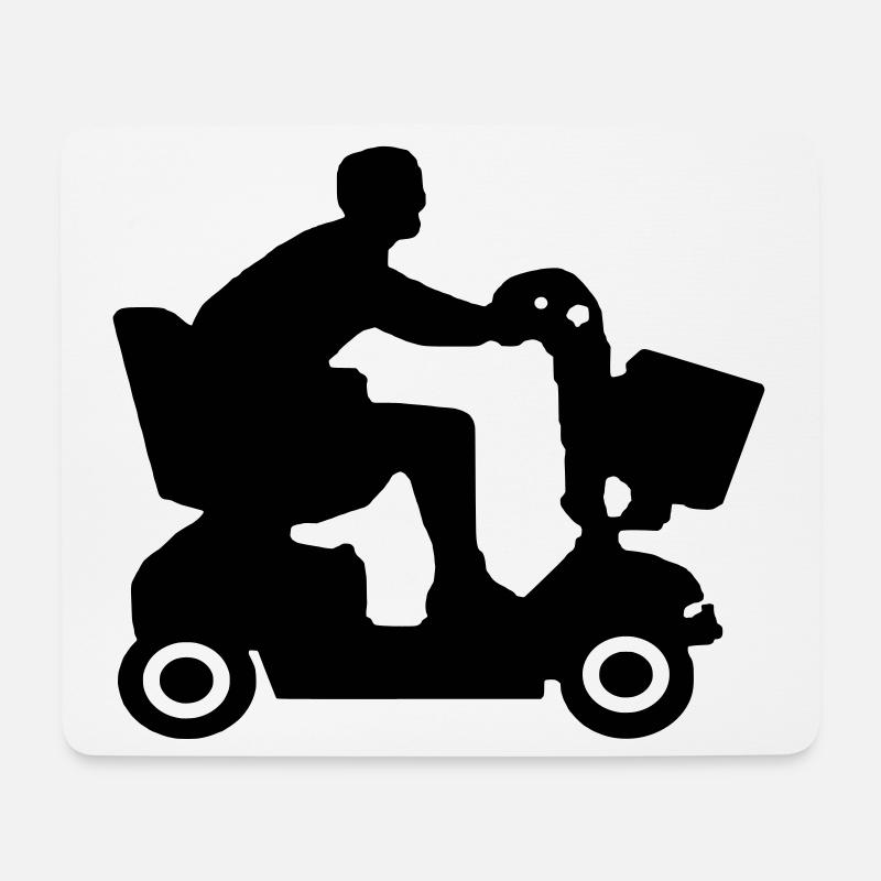 Image of disabled people in mobility scooter # - Mouse Pad (horizontal) - white