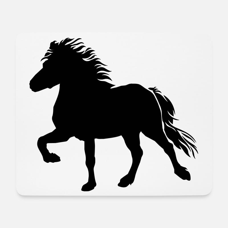 Kraftvolles Islandpferd Tölt, Isländer, Islandpony - Mousepad (Querformat) - Weiß