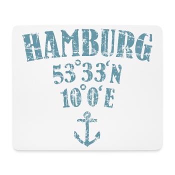 Hamburg Koordinaten - Mousepad (Querformat) - Weiß - Vorne