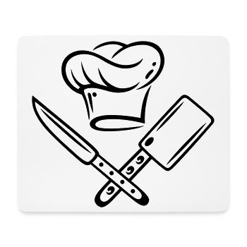Cooking hat with knives. - Mouse Pad (horizontal) - white - Front