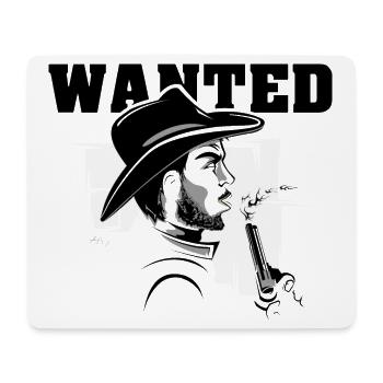 Symbole de cowboy recherché Logo Symbole de l’Ouest - Tapis de souris (format paysage) - blanc - Devant
