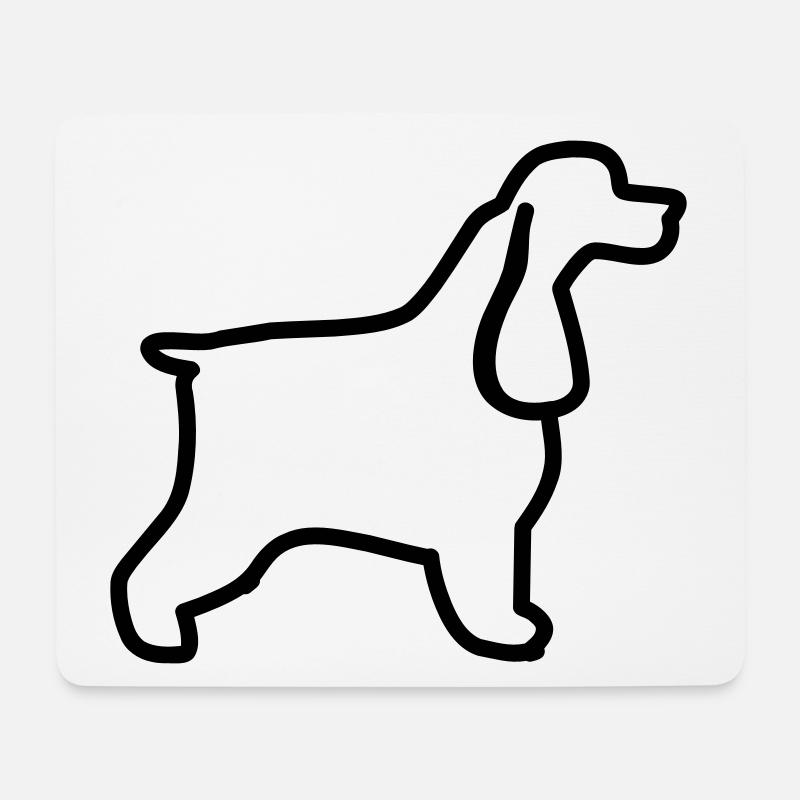 English Cocker Spaniel Umriss - Mousepad (Querformat) - Weiß