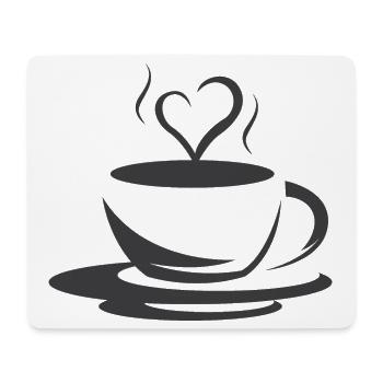 Cafe Coffee Illustration Logo icon Heart Love - Mouse Pad (horizontal) - white - Front