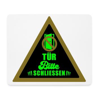 Tür schließen bitte | Farbe änderbar - Mousepad (Querformat) - Weiß - Vorne