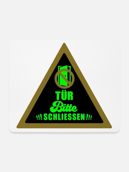 Tür schließen bitte | Farbe änderbar - Mousepad (Querformat) - Weiß