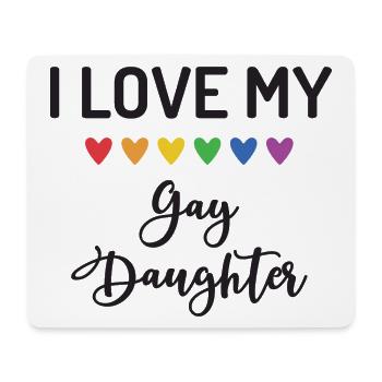 J’aime ma fille gay - Tapis de souris (format paysage) - blanc - Devant