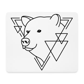 Bär in geometrischer Form - Line-Art-Design - Mousepad (Querformat) - Weiß - Vorne