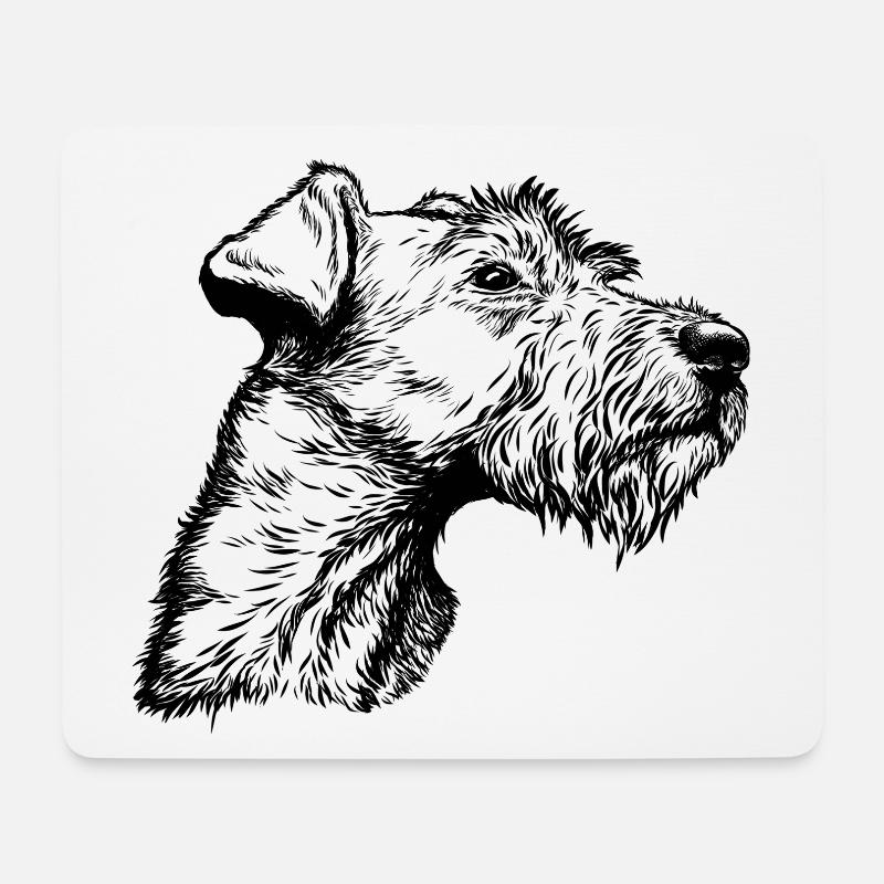 Irish Terrier Portrait - Mousepad (Querformat) - Weiß