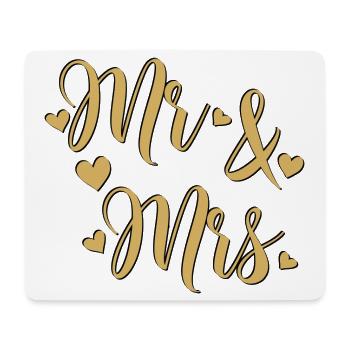Mr et Mrs doré sur fond noir - Tapis de souris (format paysage) - blanc - Devant