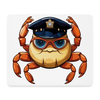 Policier crabe - Tapis de souris (format paysage) - blanc - Devant