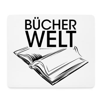 Bücherwelt Symbol Logo icon Lesen Leser Buch Welt - Mousepad (Querformat) - Weiß - Vorne