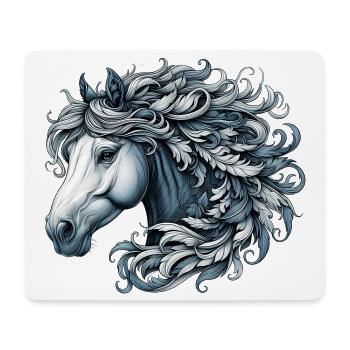 Pferd - Mousepad (Querformat) - Weiß - Vorne