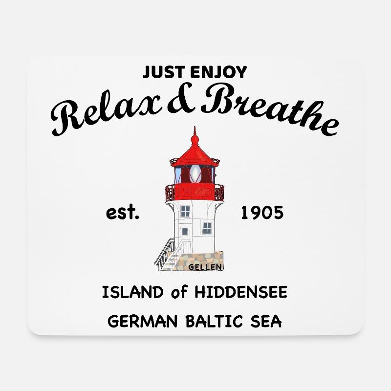 Insel Hiddensee, Leuchtturm Gellen Deutsche Ostsee - Mousepad (Querformat) - Weiß
