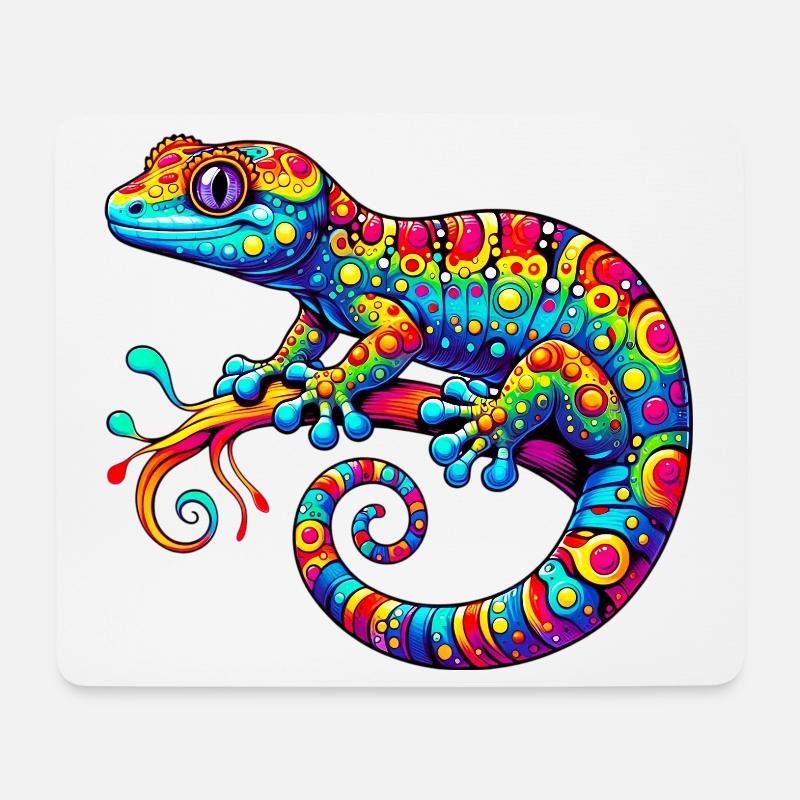 Gecko - Mousepad (Querformat) - Weiß