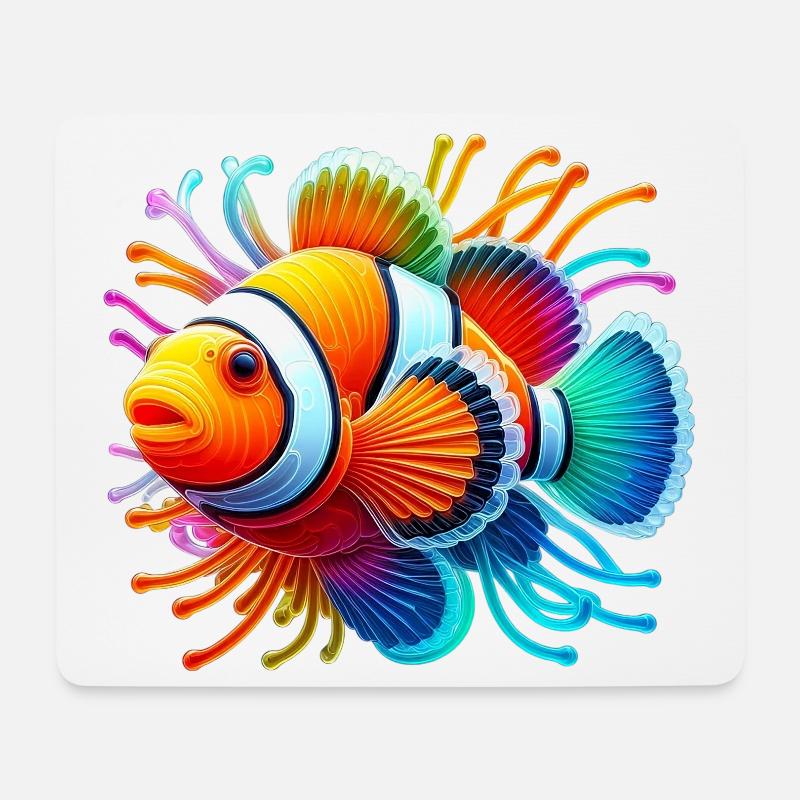 Clownfisch - Mousepad (Querformat) - Weiß