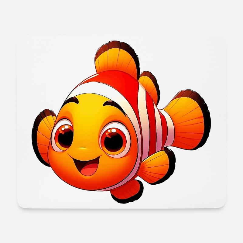 Clownfisch - Mousepad (Querformat) - Weiß