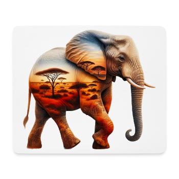 Éléphant - Tapis de souris (format paysage) - blanc - Devant