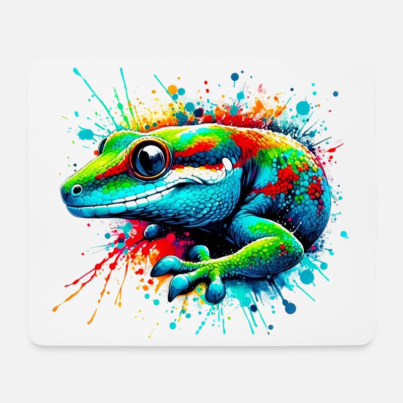 Gecko - Mousepad (Querformat) - Weiß
