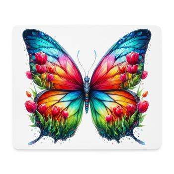 Schmetterlingsblumen Tulpen Tulpe Holland - Mousepad (Querformat) - Weiß - Vorne