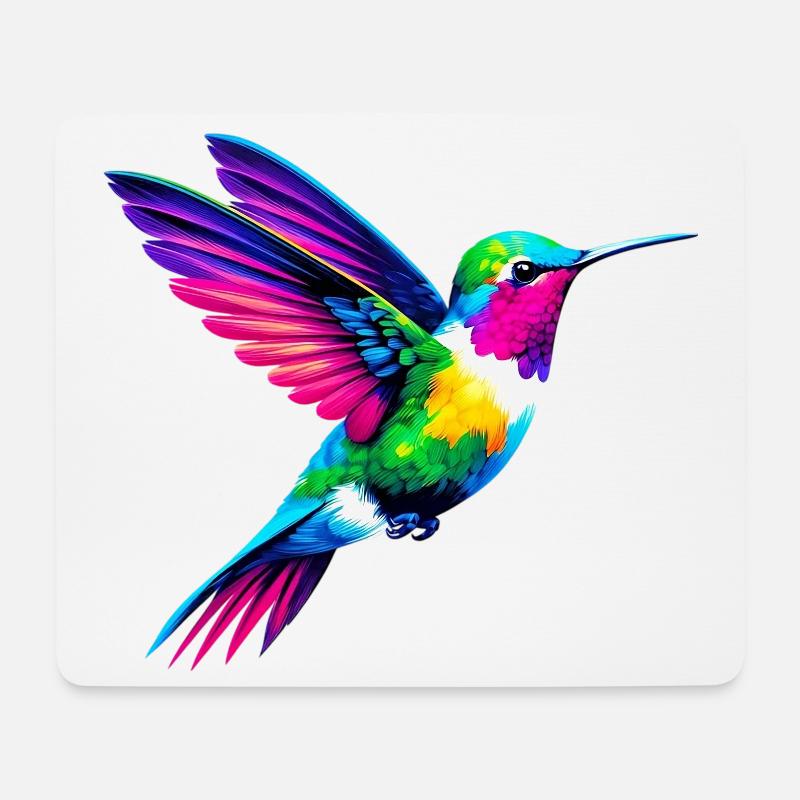 Kolibri - Mousepad (Querformat) - Weiß