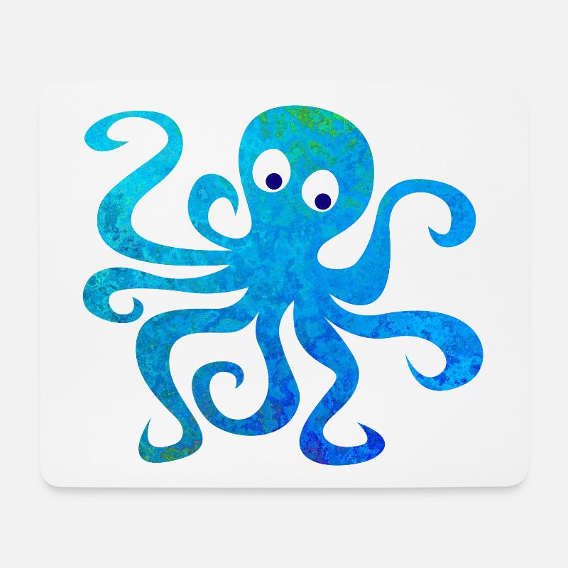 Oktopus Tintenfisch Comic Struktur Meer Ozean Tier - Mousepad (Querformat) - Weiß